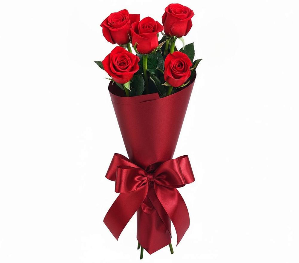 Букет 5 Красных роз Эдлесс Лав в Белушью Губу