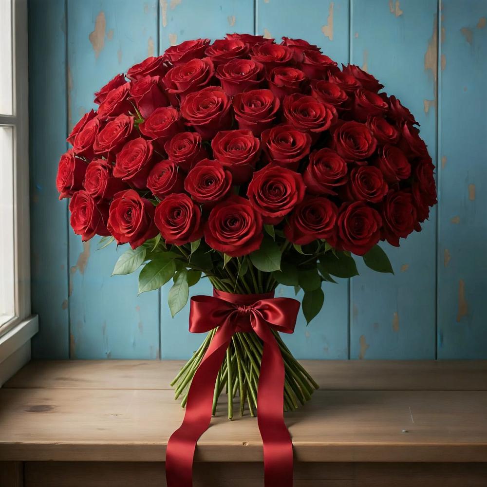 Букет Красные розы Блэк Меджик в Белушью Губу