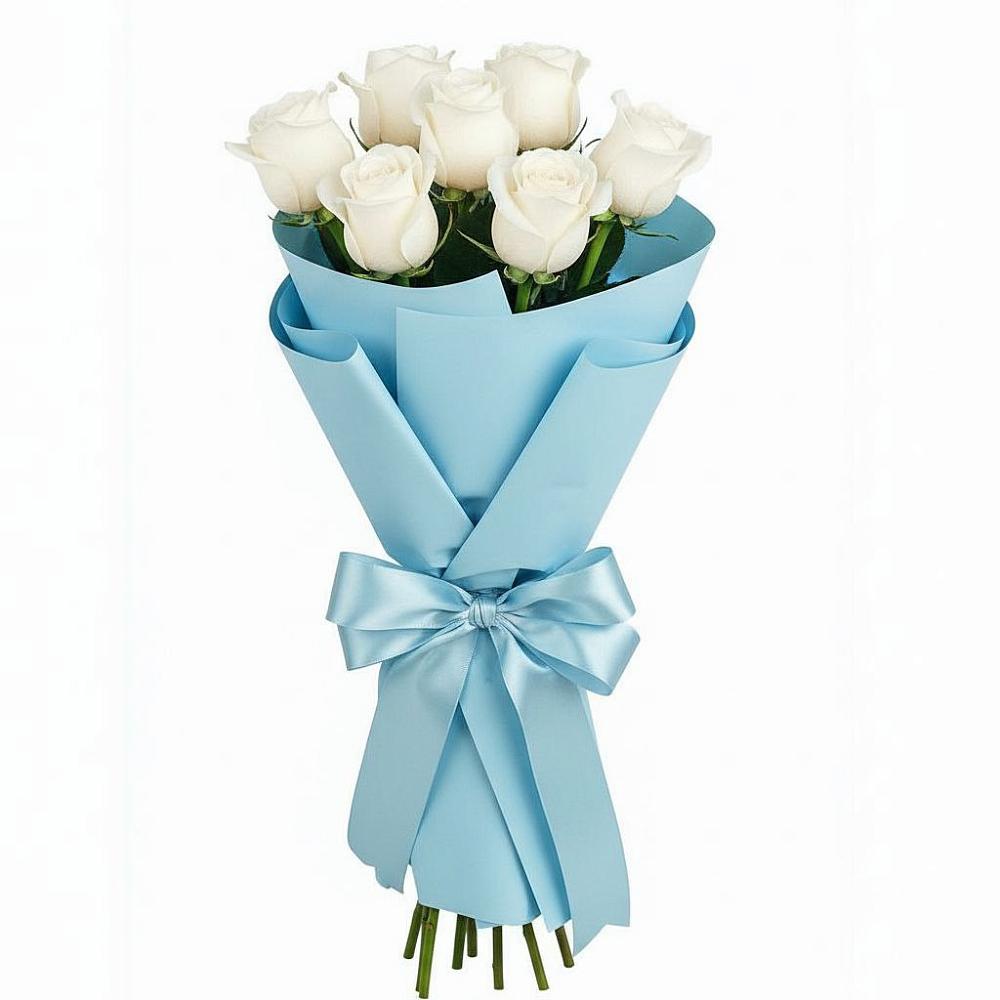 Букет 7 белых роз Проуд в Белушью Губу