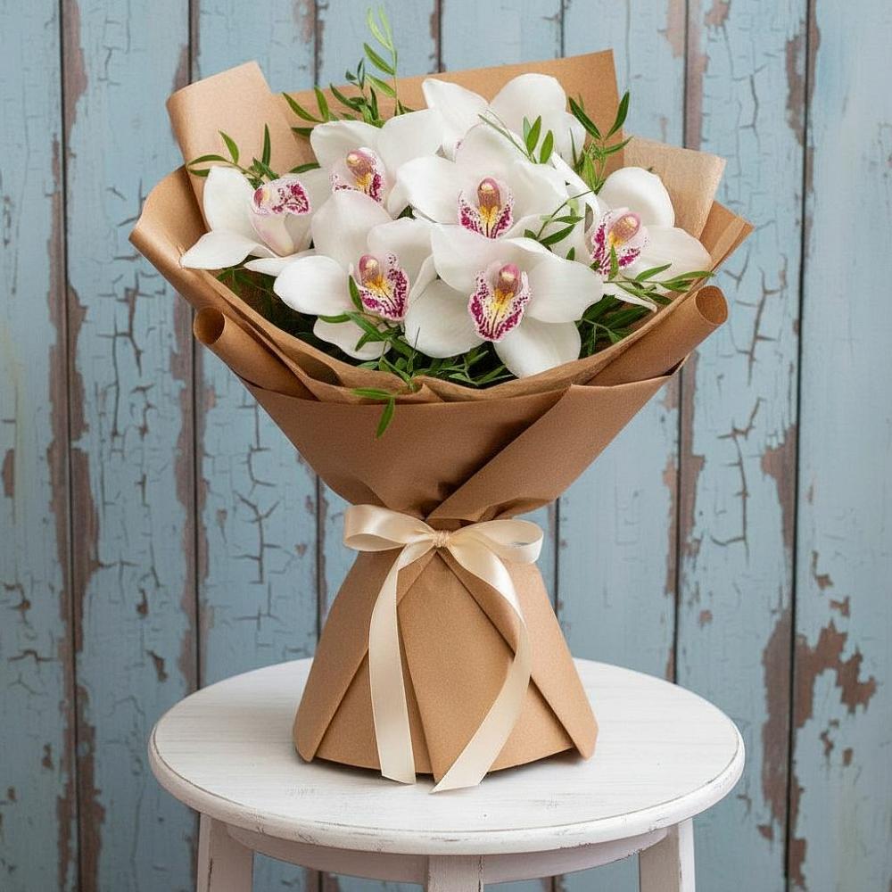 Букет цветов из: Орхидеи и Розы в Белушью Губу