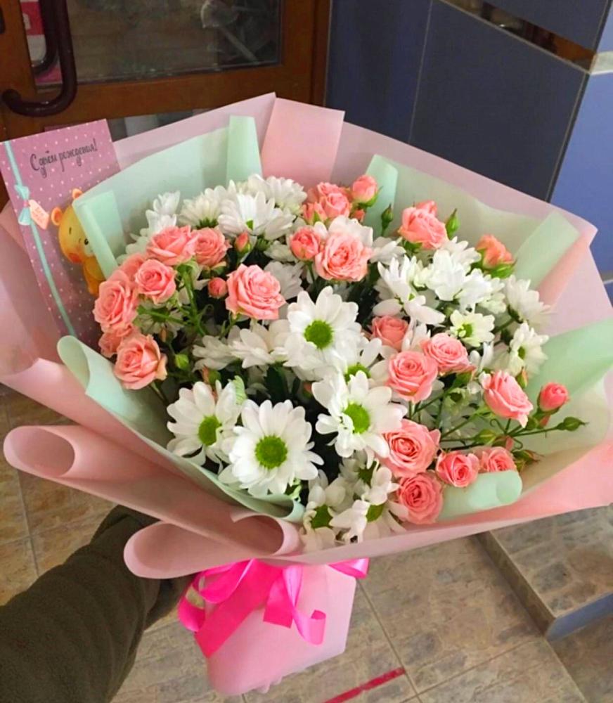 Букет цветов из: Розы и Хризантемы в Белушью Губу