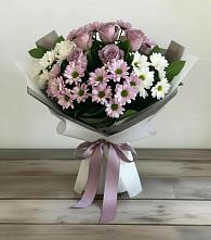 Букет цветов из:  Хризантемы и Розы в Белушью Губу