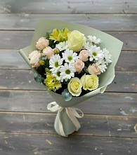 Букет цветов из:  Альстромерии, Розы и Хризантемы в Белушью Губу