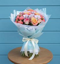 Букет цветов из:  Хризантемы и Розы в Белушью Губу