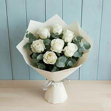 Букет Белые розы в Эвкалипте #REPLACE_PRED# Белушью Губу