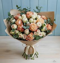Букет цветов из:  Альстромерии и Розы в Белушью Губу